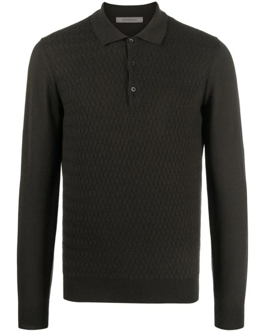 Polo En Laine Vierge Corneliani pour homme en coloris Black