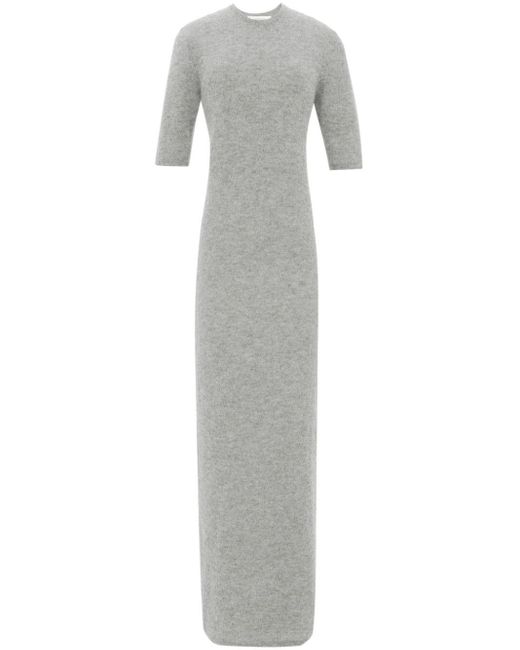 Saint Laurent Gray Alpaca-blend Maxi Dress
