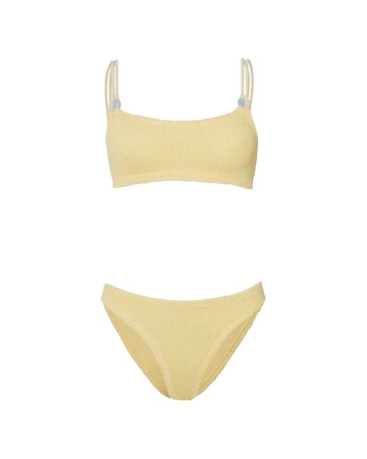 Hunza G White Cassie Beaded Bikini