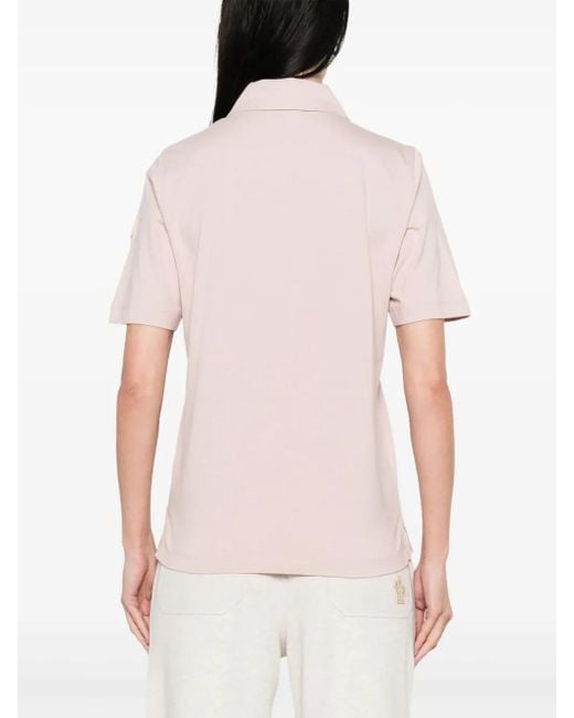 Polo À Patch Logo Moncler en coloris Pink