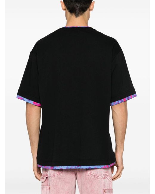 Versace Black Rx Logo Patch T-shirt Clothing for men