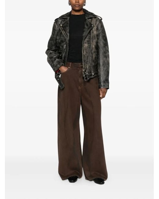 Gestuz Black Belted Leather Jacket