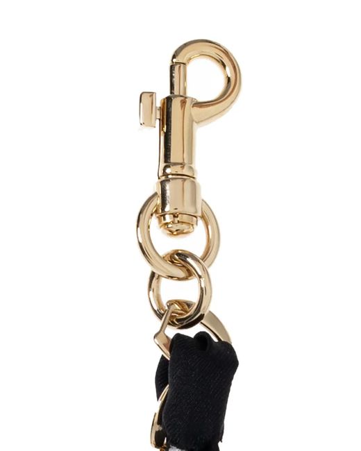 Dolce & Gabbana Black Calf Leather Chain-Link Bag Strap
