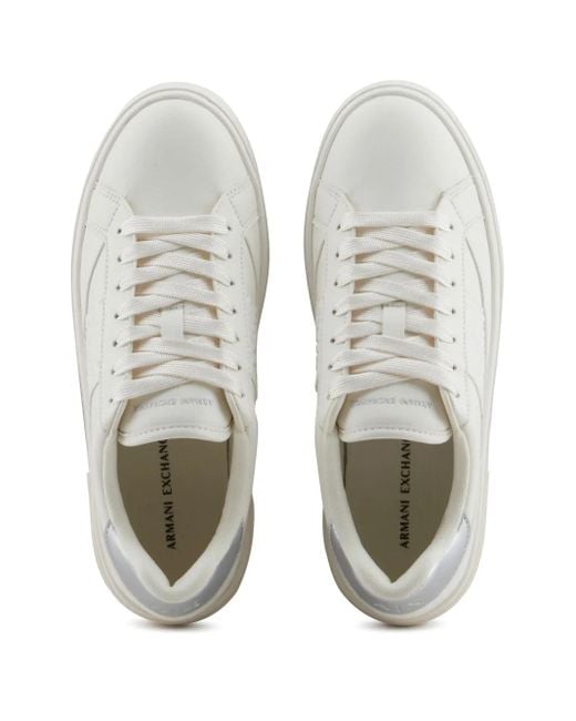 ARMANI EXCHANGE White Logo-Embossed Sneakers