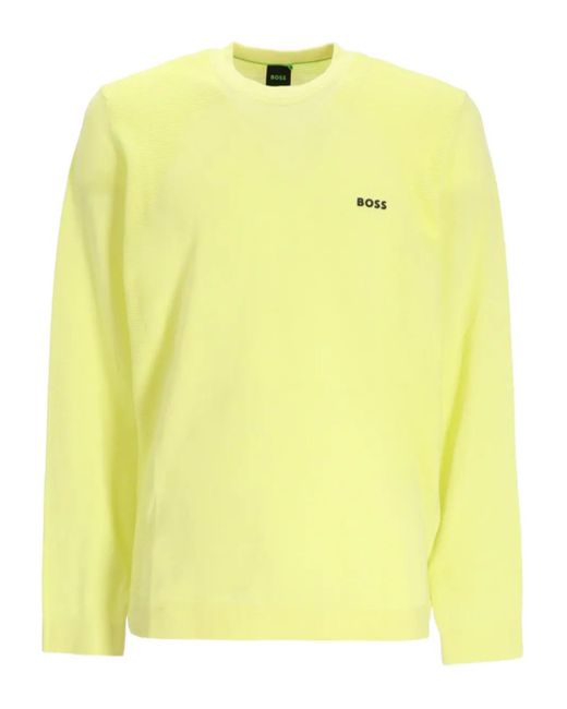 Boss Pullover Mit Rundhalsausschnitt in Yellow für Herren