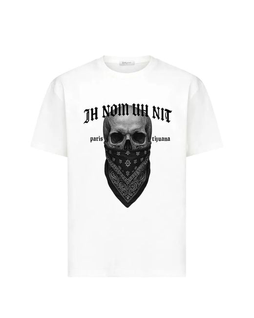 Ih Nom Uh Nit Black Skull 20 Print Cotton T-Shirt for men