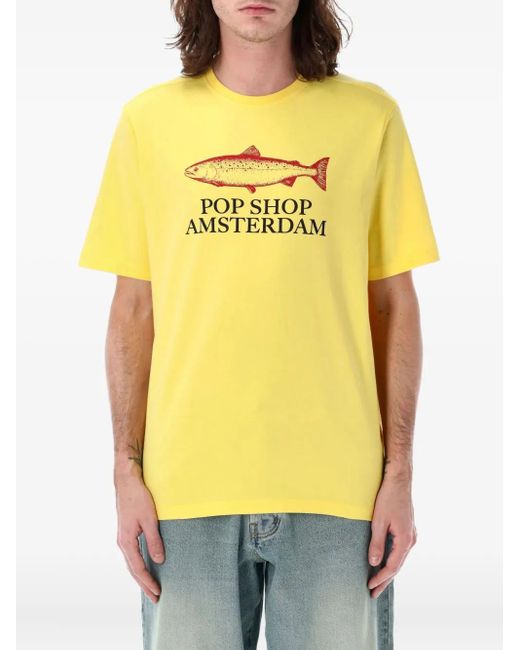Pop Trading Co. Yellow Cotton T-Shirt for men