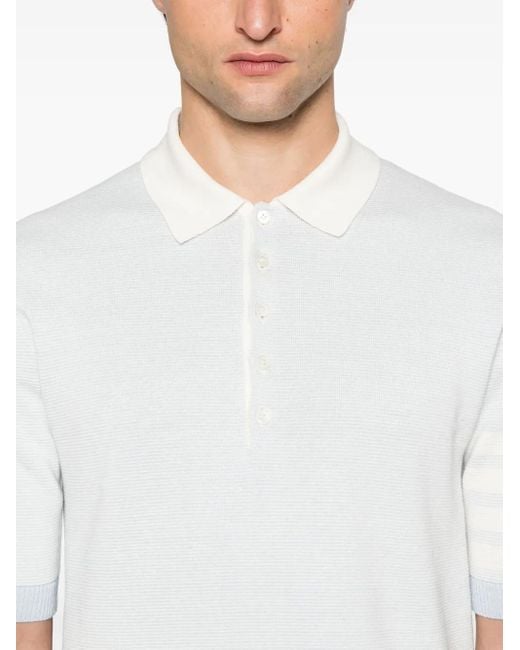 Polo Holgado Con Motivo 4-Bar Thom Browne de hombre de color White