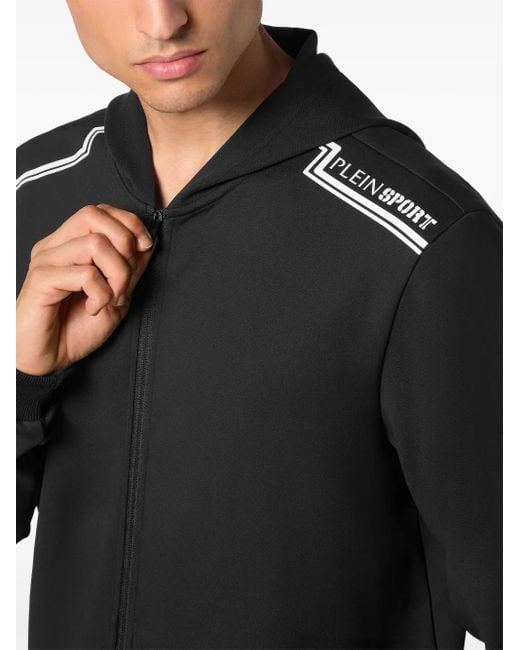 Philipp Plein Black Zip-Down Hoodie for men