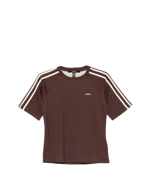 Ksubi Brown Porter Ss Pinstripe T-Shirt