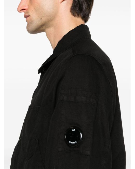 C P Company Black Lens-detail Long-sleeve Shirt for men