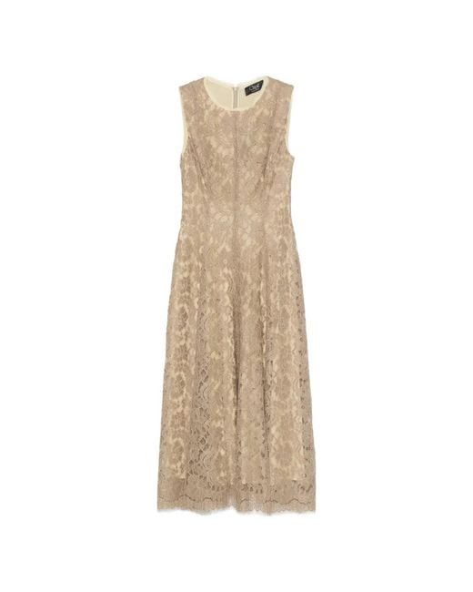 Clips Natural Flower-Lace Midi Dress
