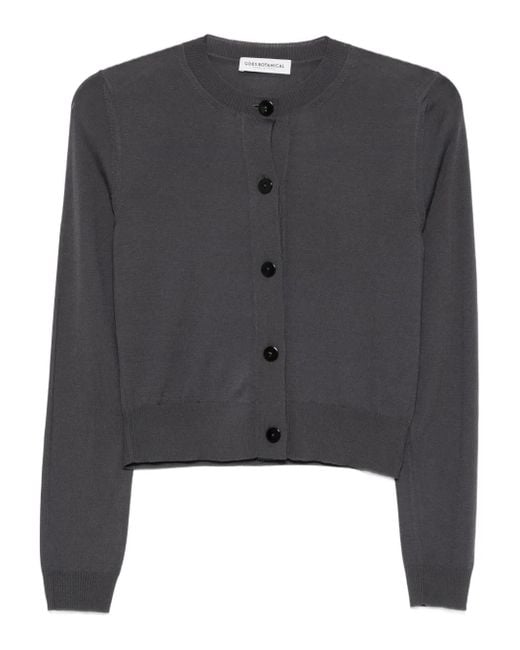 GOES BOTANICAL Black Button-Front Cropped Cardigan
