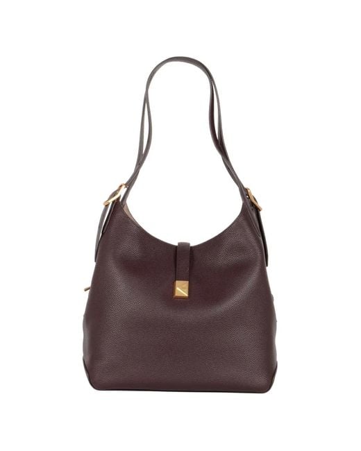 Kate Spade Purple Large Deco Textured Buckle Shoulder Bag