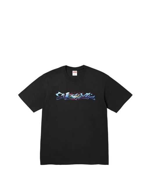 Supreme Black Logo-Print Short-Shleeve T-Shirt for men
