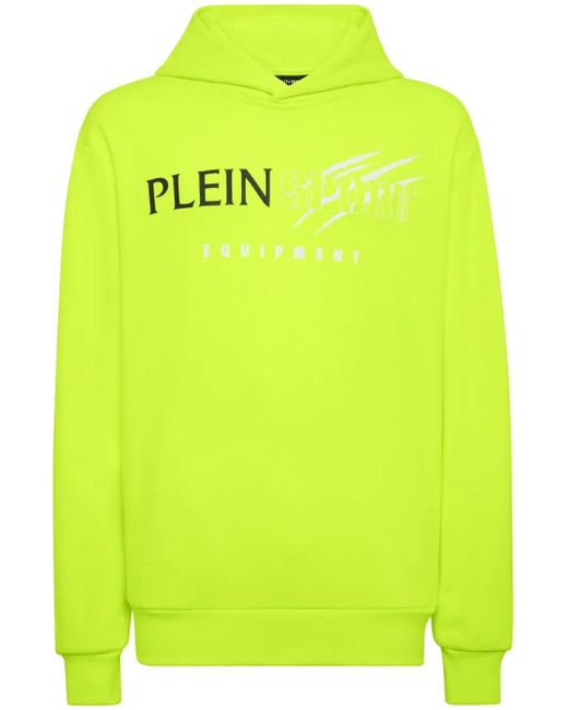 Philipp Plein Green Scratch Logo-Print Hoodie for men