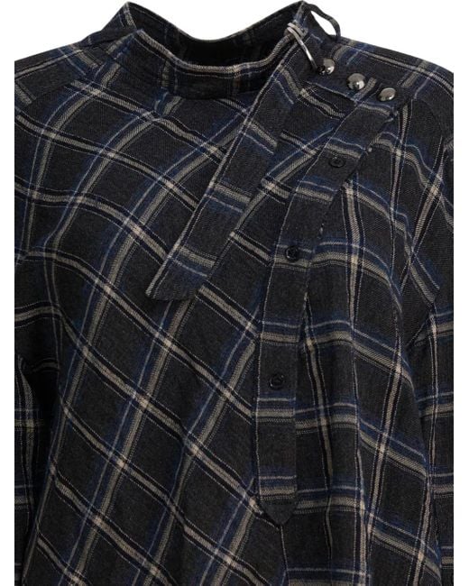 Isabel Marant Gray Check-Pattern Blouse