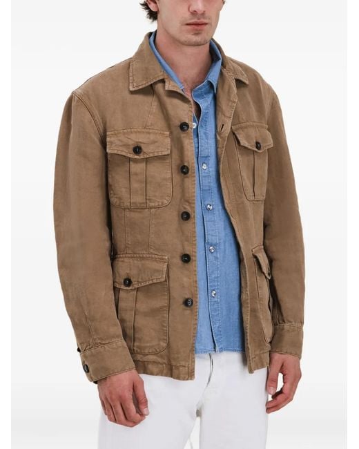 Fortela Brown Clint Button Fastening Jacket for men