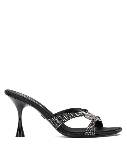 Roberto Cavalli Black Embellished Heeled Sandals