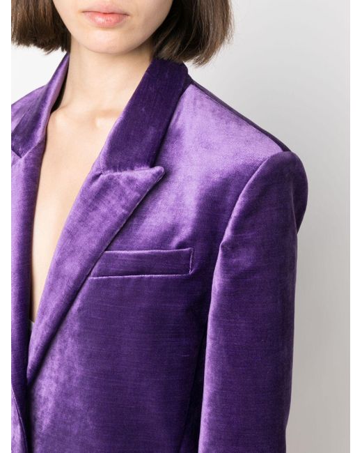 Forte Forte Purple Single-breasted Velvet Blazer