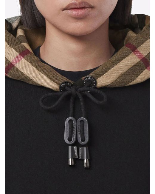 Burberry Black Melodie Relaxed-fit Cotton Hoody