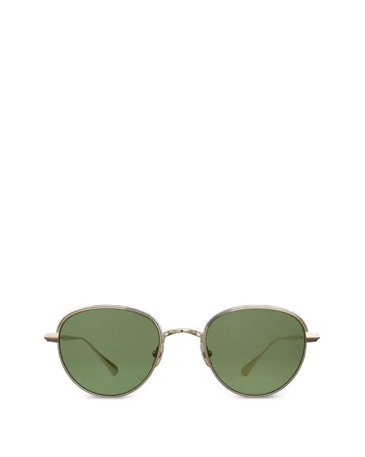Garrett Leight Green Wells J Sun Round-Frame Sunglasses