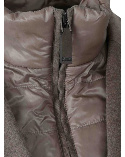 メンズ Herno レイヤード コート Brown