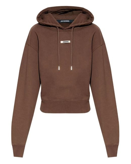 Sudadera con capucha y parche del logo Jacquemus de color Brown
