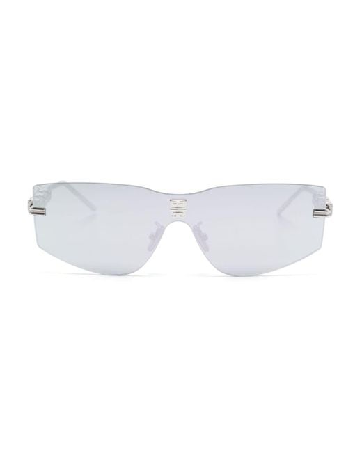 Givenchy White 4g-logo Detail Rectangle Sunglasses