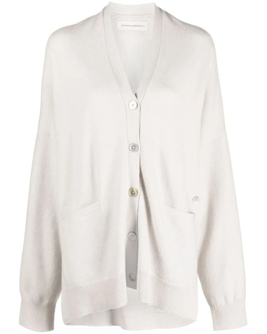 Extreme Cashmere White Button-Up Knitted Cardigan