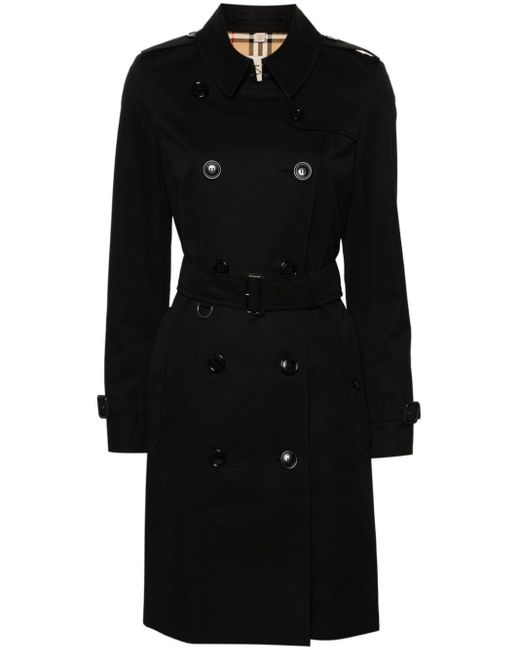 Trench en gabardine Burberry en coloris Black