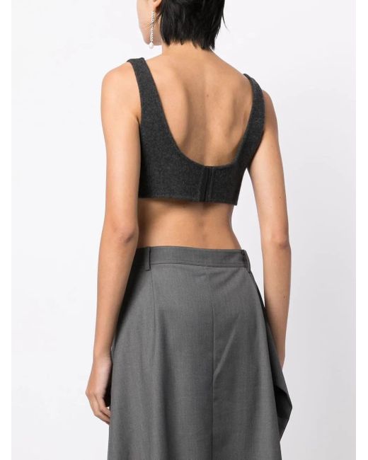 Goen.J Black Cropped Wool Top