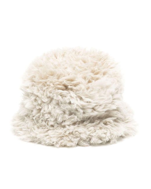 Goldbergh Natural Faux-fur Cotton Bucket Hat