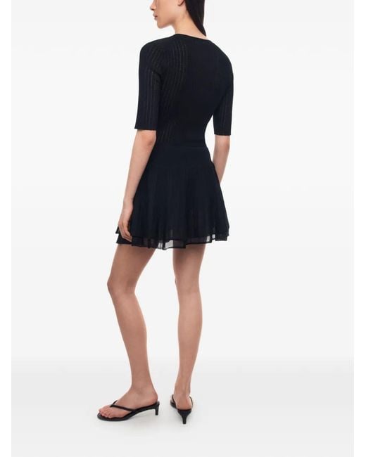 12 STOREEZ Black Lattice Pleated Mini Skirt