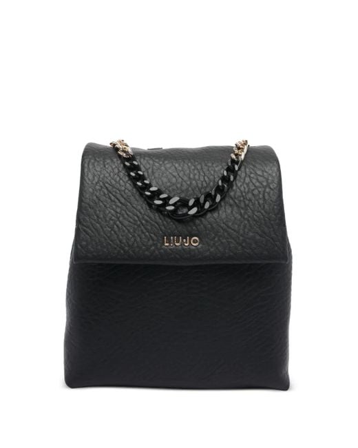 Liu Jo Black Faux-Leather Backpack
