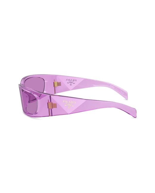 Prada Purple Prada Pr A14S Oval Frame Sunglasses