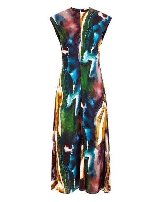 Marie Oliver Blue Zuri Kleid Mit Abstraktem Print