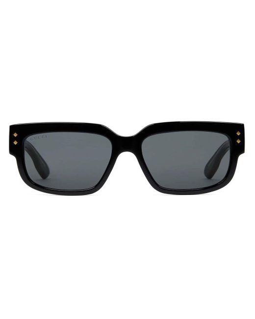 Gucci Rectangular Frame Tinted Sunglasses In Black For Men Lyst