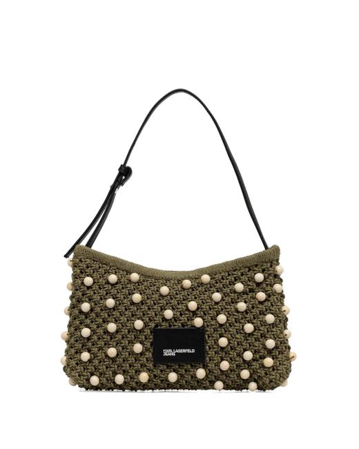 Borsa A Spalla All'Uncinetto di Karl Lagerfeld in Metallic
