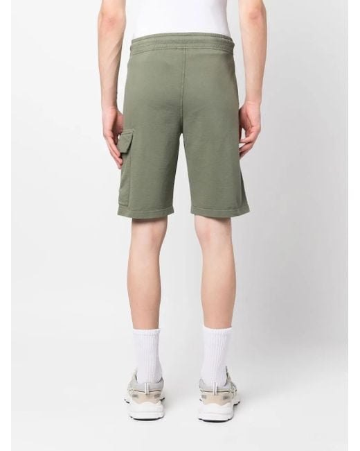 C P Company Green Lens-Detail Cargo Shorts for men