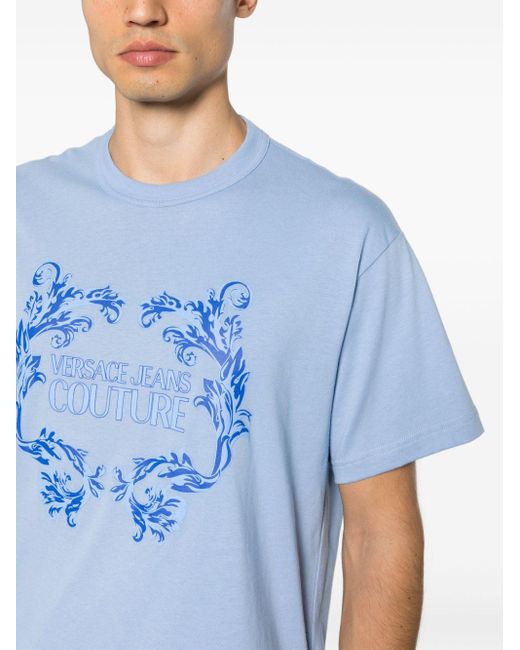 Versace T-shirt Met Logoprint in het Blue voor heren