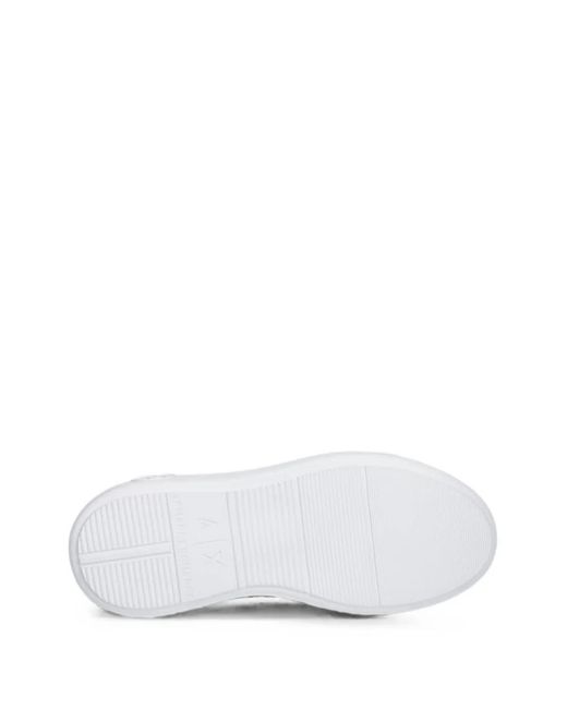 ARMANI EXCHANGE White Logo-Embossed Platform Sneakers
