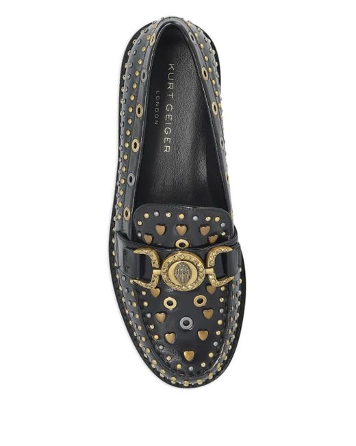 Kurt Geiger Black Mansion Loafer mit Nieten