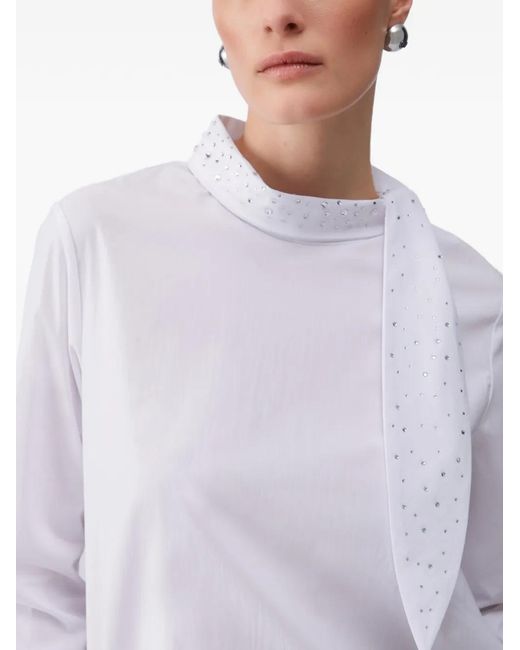 Liu Jo White Bow-Detail Blouse