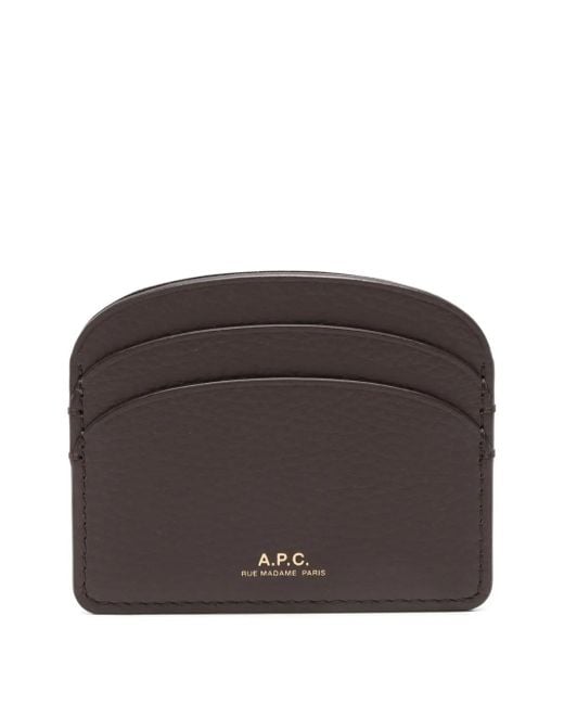 A.P.C. Brown Demi-Lune Curved-Edges Card Holder