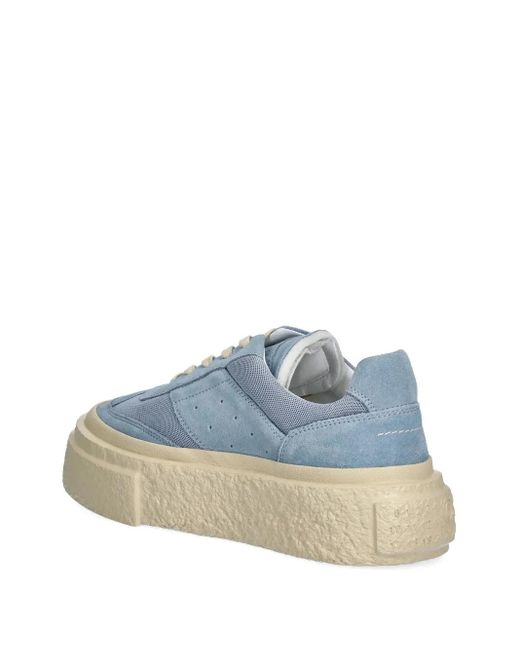 MM6 by Maison Martin Margiela Blue Mesh-Panel Suede Sneakers