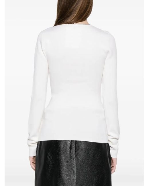 Totême White Long-Sleevewool Sweater