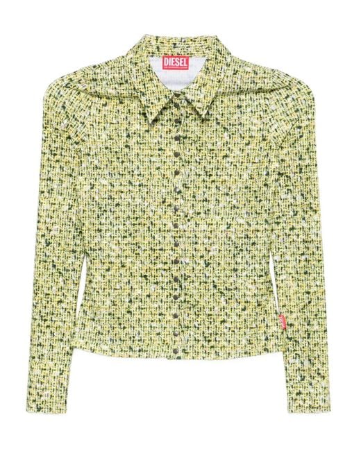 DIESEL Green Long-Sleeve Patterned Top