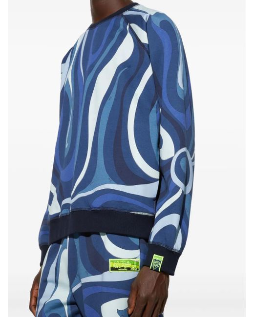 メンズ Emilio Pucci Marmo フリース スウェットシャツ Blue