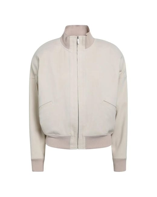 Gucci White Silk Poplin Zip-Up Bomber Jacket